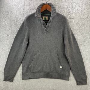 VTG Grandpacore Sweater Mens XL Prep Old Money Mock Neck Kangaroo Pocket Cotton